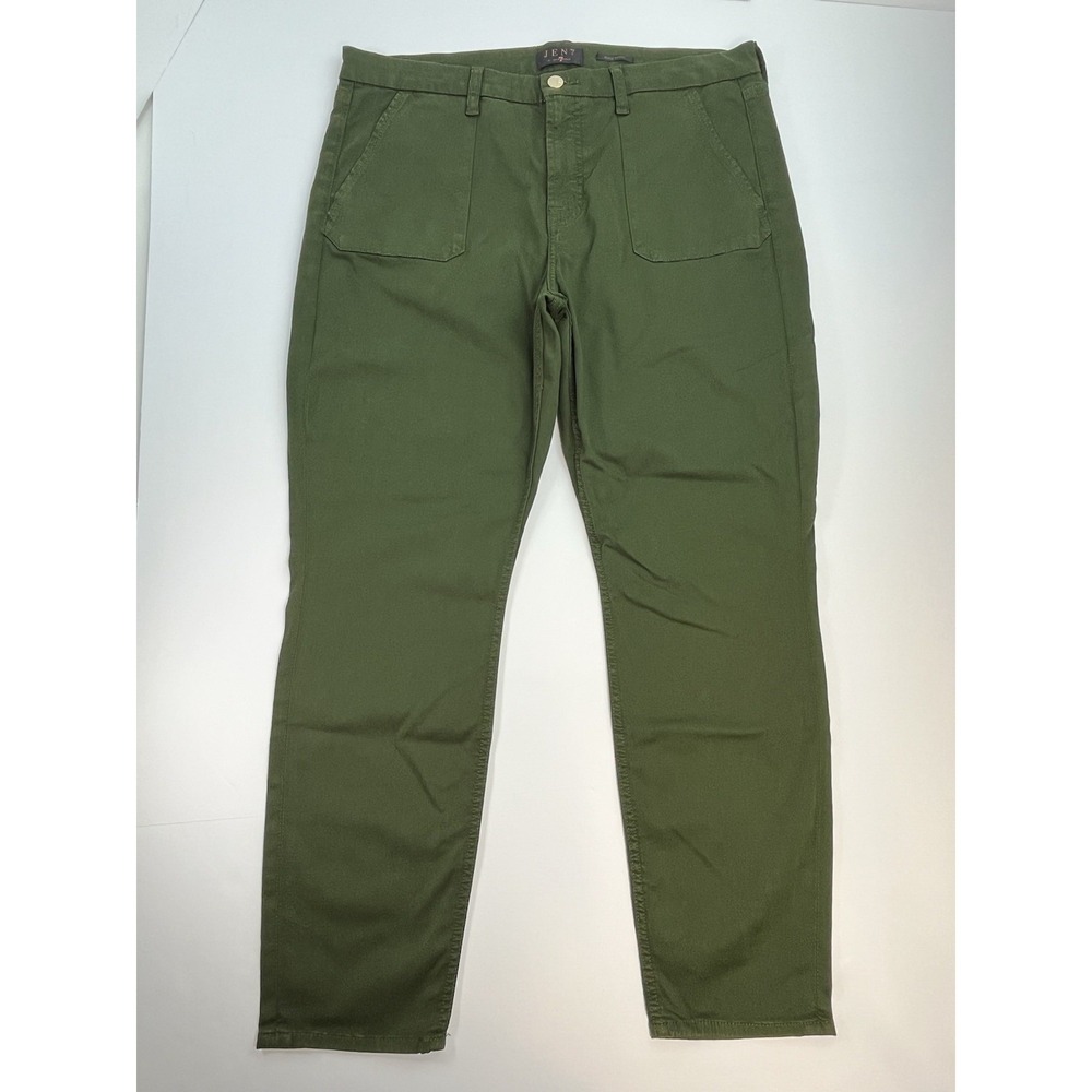 Jen7 by 7 for All Mankind Womens's 16 Ankle Skinny Jeans Olive Green Military